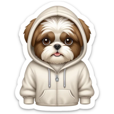Shih Tzu wearing a hoodie sticker