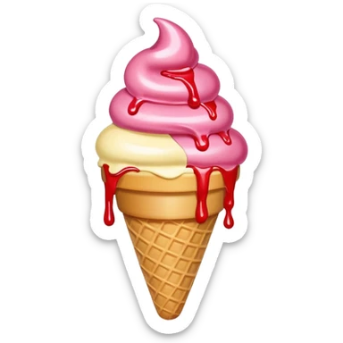 ice cream cone fallen upside down sticker