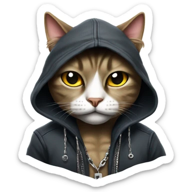 Gangster cat from the hood  sticker