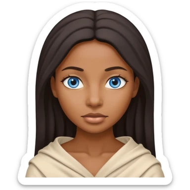 blue eyed desert black woman with creme cloth sticker