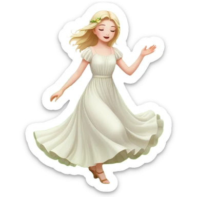 Mi princesa bailando vale entre las praderas más allá avanzando están las mariposas y el colibrí Más allá donde Cantan y danzan las mariposas y los colibrís resuenan los cantos del cielo (emmi), sticker