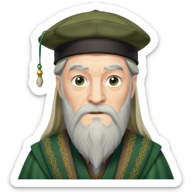 albus dumbledore from harry potter with green   tam o'shanter sticker