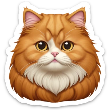 cinematic-adorable-big-eyed-fluffy-solid ginger-persian-cat-portrait-emoji,-head-tilted-playfully-with-a-sweet-expression,-fluffy-solid ginger-fur,-simplified-yet-irresistibly-cute-features-with-large,-expression, solid ginger persian cat sticker