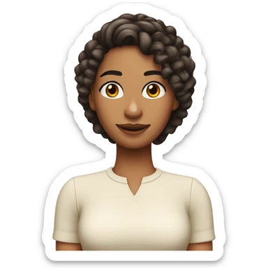 Chica de cabello rizado piel canela y espejuelos  sticker