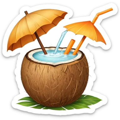 coconut drink summer vibe sticker