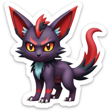 Edgy Cute Cool Kawaii Litten-Noivern-Zoroark-Noibat-Pokémon Full Body  sticker