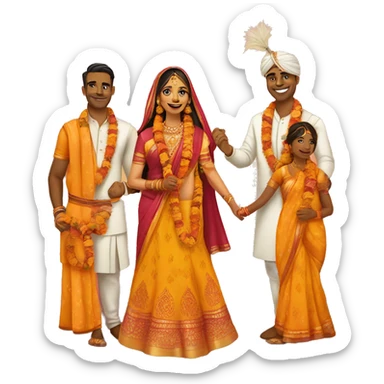 indian hindu wedding haldi ceremony sticker