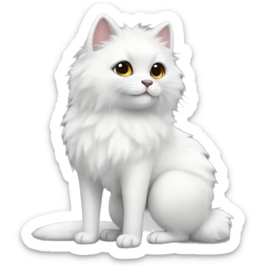 make her equally fluffy around her entire body. Put white fur on her stomach, and on her feet. Put white fur at the tip of her tail sticker