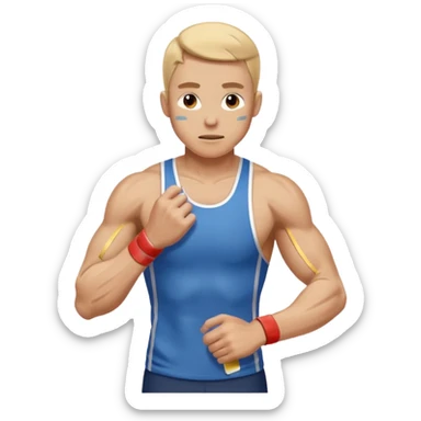 runner finishing a race going through finish tape sticker