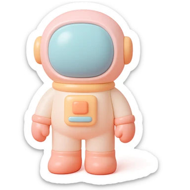 astronaut character in vinyl figure style sticker