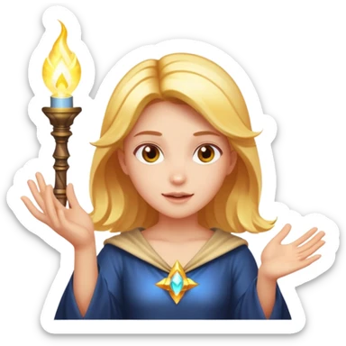 Lux from League of Legends casting a light spell with glowing effects sticker