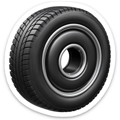 please draw me a emoji of tire - inside the manufacturing factory - getting inspected by machine not the human  sticker