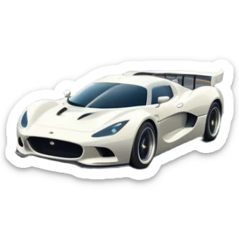 An icon showing a sleek car speeding down a winding road, inspired by Need for Speed. The design features dynamic motion lines, with a stunning, scenic background of mountains and forests. The car races past, creating a sense of thrill and speed. Transparent background. sticker