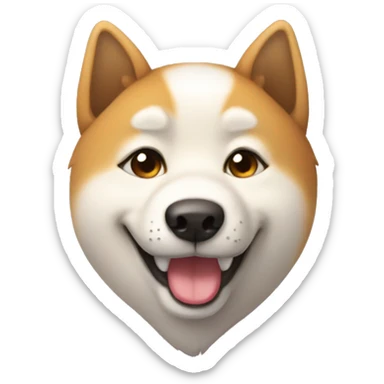 siba inu grinning squinting face close eyes sticker