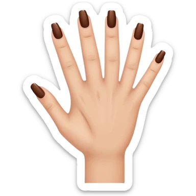 brown nails on a hand with 5 finger, but a pretty and feminine hand sticker