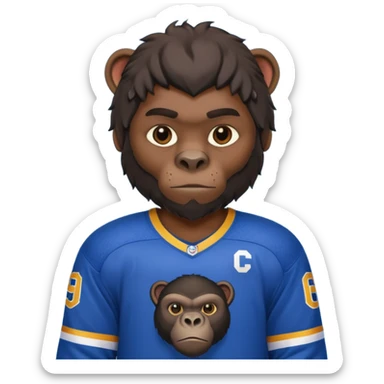 A panther with a gorilla with a hockey player sticker