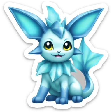 Kawaii Gorgeous Beautiful Shiny Sparkly Vaporeon-Glaceon-Pokémon full body sticker