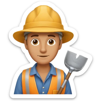 Field Digger with Shovel from Archaeology Team sticker