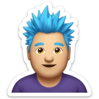 Older fat lesbian Chilean very short spiky bright blue hair sticker