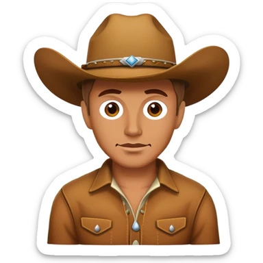 cowboy allongé dans l'herbe sticker