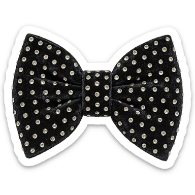 kpop idol bow tie with velvet and rhinestones, fashionable sticker