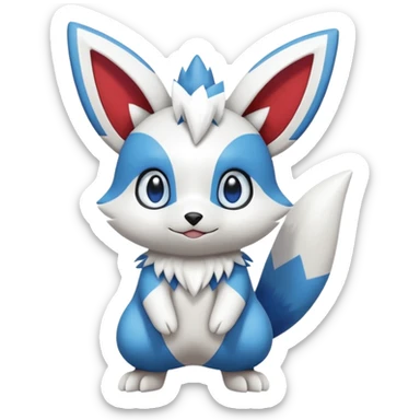Victini-Pichu-Oshawott-Meowstic-Minccino-Zangoose-Fakémon-hybrid-creature (full body)  sticker