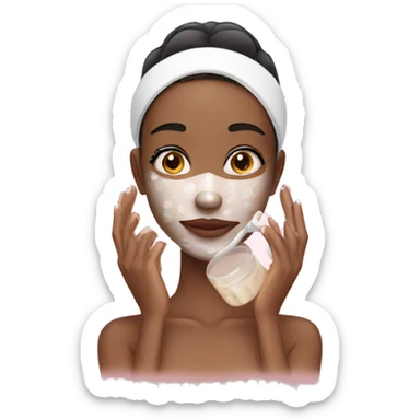 A girl doing her skin care  sticker