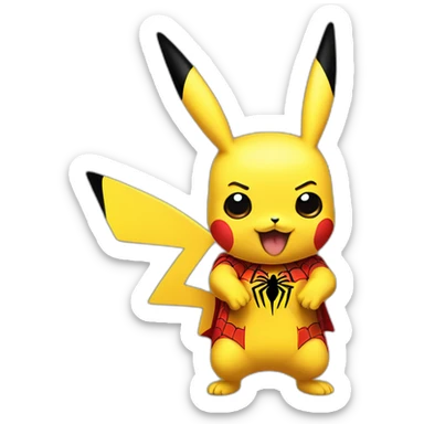 Pikachu fusionner avec spiderman sticker