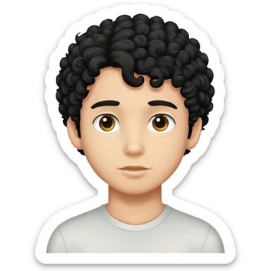 Menino cabelo preto enrolado  sticker