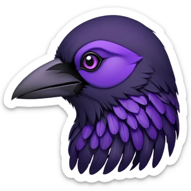 raven with purple eyes sticker