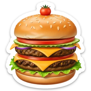 single patty cheeseburger with classic toppingsz sticker