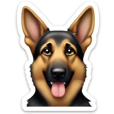 german shepherd with one floppy ear sticker