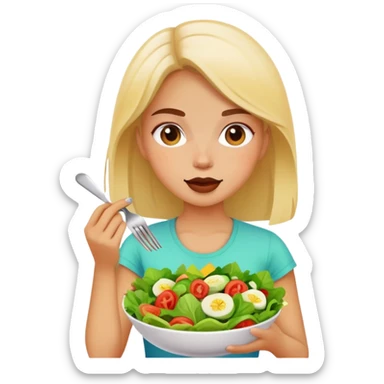 healthy life style girl with salat  sticker