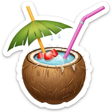 coconut drink summer vibe sticker