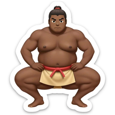 Sumo Wrestling – Cinematic Realistic Sumo Wrestling Scene, featuring a powerful sumo wrestler in traditional mawashi engaged in an intense bout on a sandy dohyo, muscles tensed and sweat glistening under dramatic arena lighting, capturing the raw energy and tradition of the sport. sticker