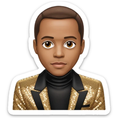 Freddie Jackson, R&B Singer with dark brown hair, black sequin outfit sticker