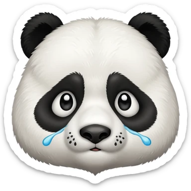 Sad panda with a tear sticker