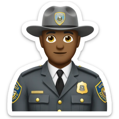 Washington state trooper bald with campaign hat sticker