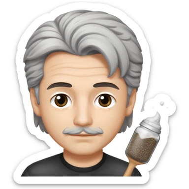 Michael Yanni with salt n pepper hair sticker