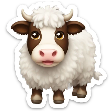 Fluffy cow sticker