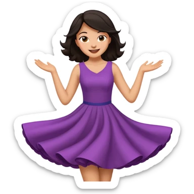 Dark hair women twirling sticker