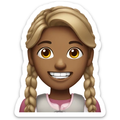 girl with braces  sticker