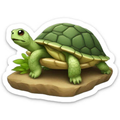 Une tortue qui mange beaucoup trop sticker