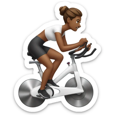 Spinning bike woman sticker
