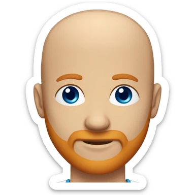 A Bald man with blue eyes and a ginger beard sticker