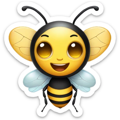 cute blushing happy wasp sticker