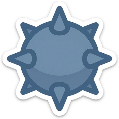 Render just the mace head as a clean and simple color icon with transparent background. sticker