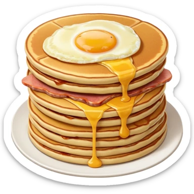 SPAM meat, eggs and pancakes breakfast  sticker