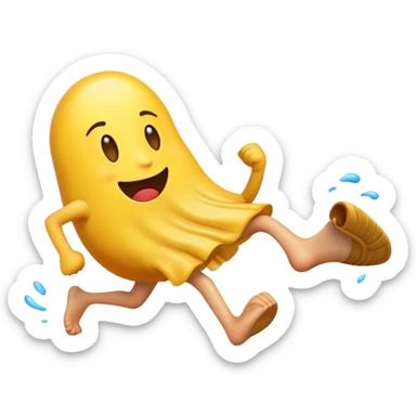 emoji running away from smelly foot sticker
