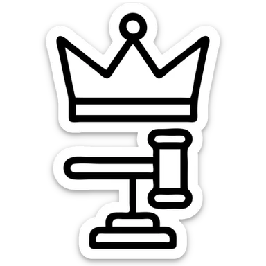 minimalist abstract symbol or icon representing the concept of authority sticker